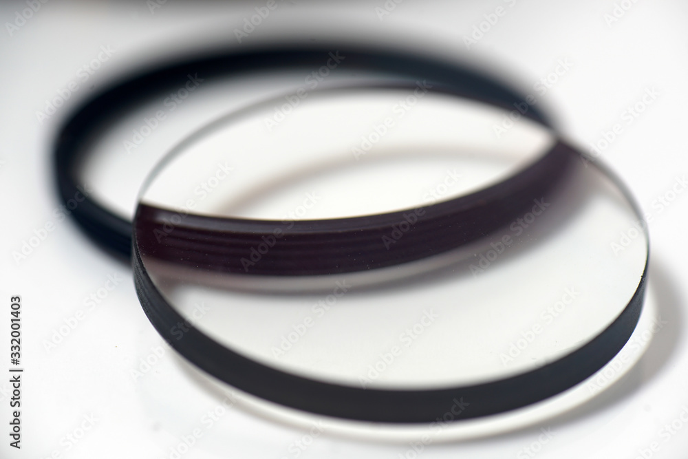 Naklejka premium Trick lens for photography made of the best glass cut in the studio