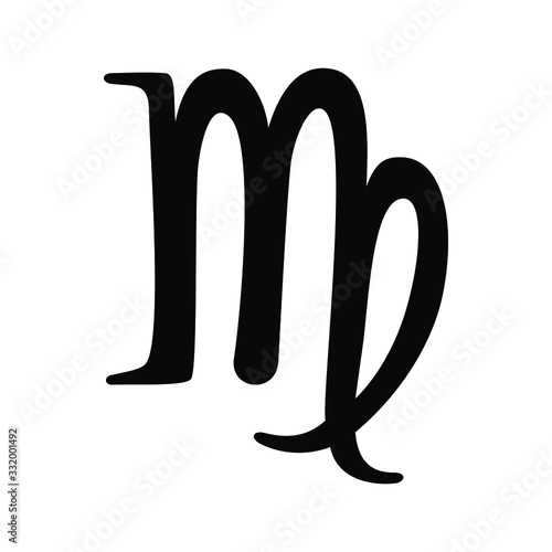 Vector Virgo zodiac sign. Astrology horoscope symbol on white background.