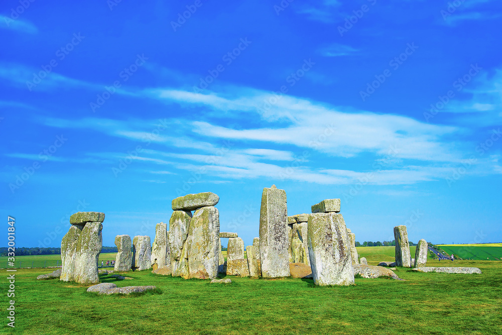 Stonehenge in Wiltshire in UK in cloudy weather