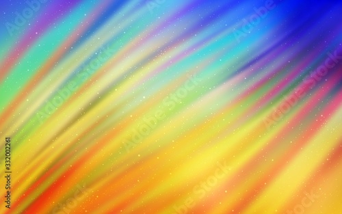 Light Blue, Yellow vector texture with milky way stars. Space stars on blurred abstract background with gradient. Best design for your ad, poster, banner.