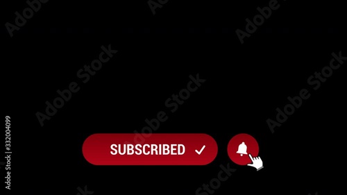 4k subscribe lower third button animation with transparency