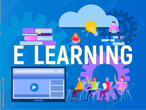 e-learning online concept vector illustration