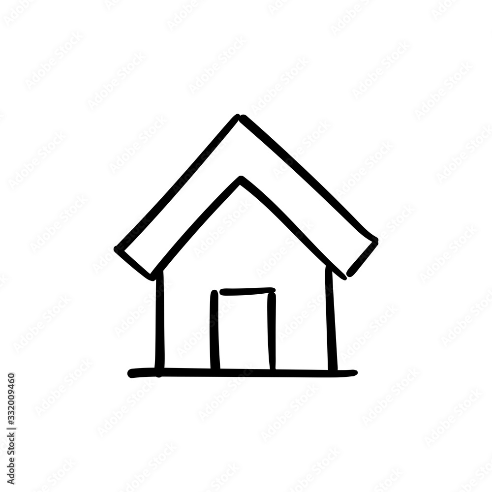 Stay home doodle illustration. House sketch. #Stayhome campaign Stay home doodle illustration. House sketch. #Stayhome campaign