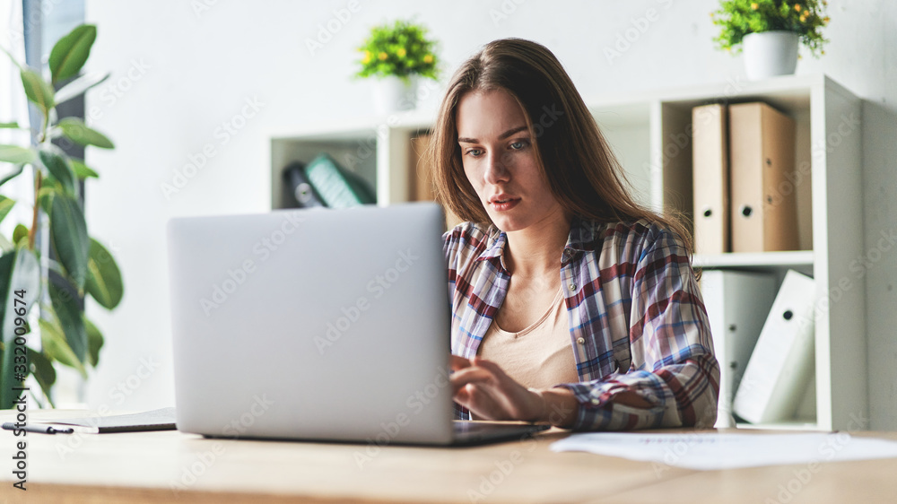 Frustrated brunette female freelancer has just got bad news Frustrated brunette female freelancer has just got bad news