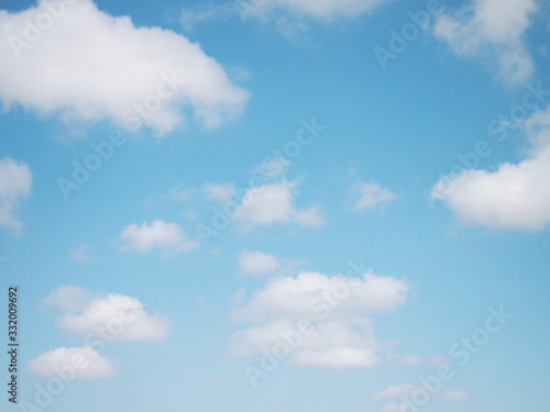 Blue sky with white clouds in the morning for natural background concept.