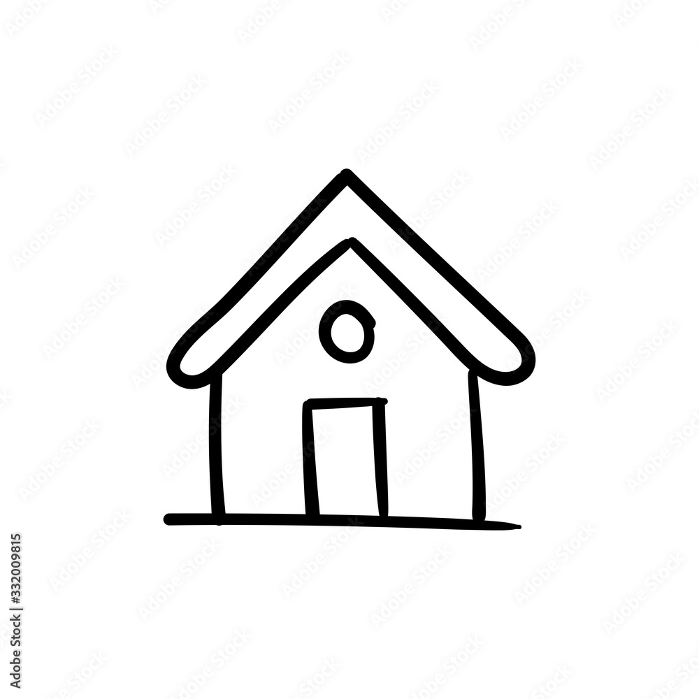 Stay home doodle illustration. House sketch. #Stayhome campaign Stay home doodle illustration. House sketch. #Stayhome campaign