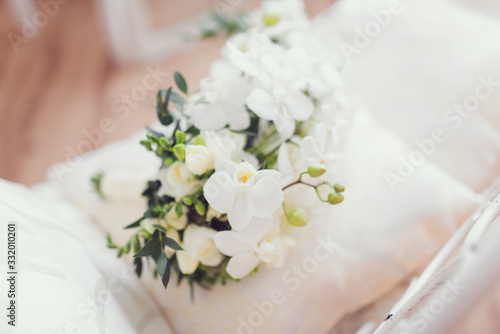 wedding bouquet on the table