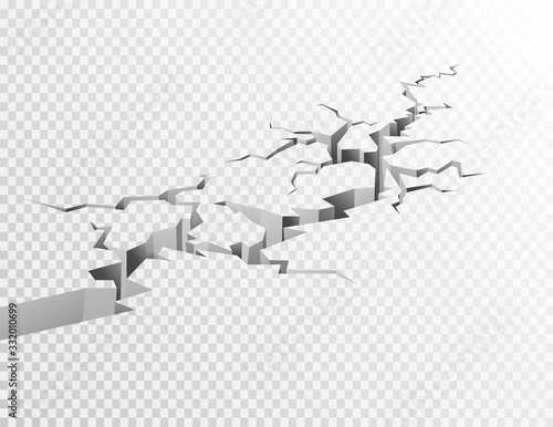 Cracked concrete ground. Vector illustration.
