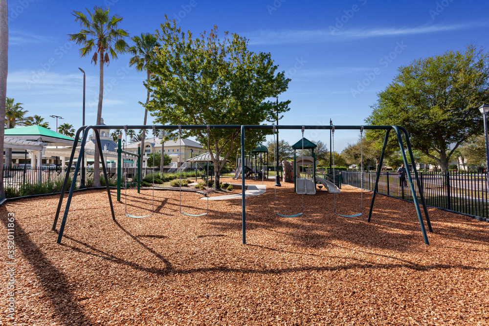 Metal playground for children to enjoy