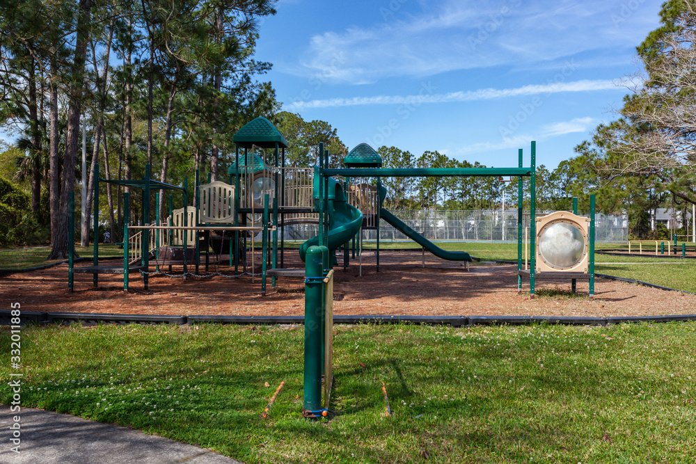 Metal playground for children to enjoy