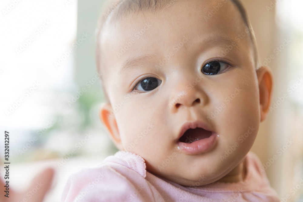 Cute asian baby close up