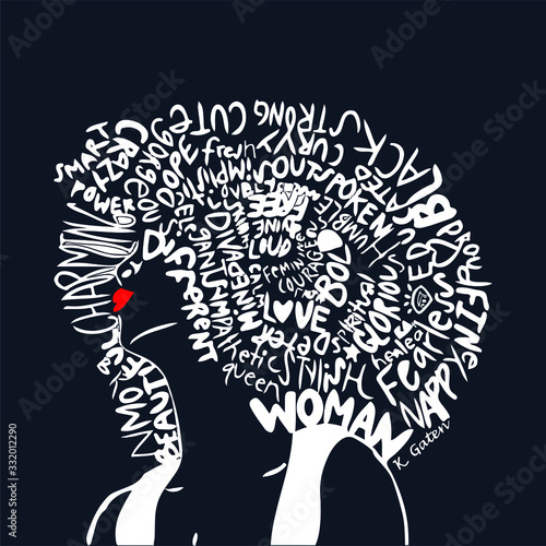 Girl with curls fashion apparel design - VECTOR