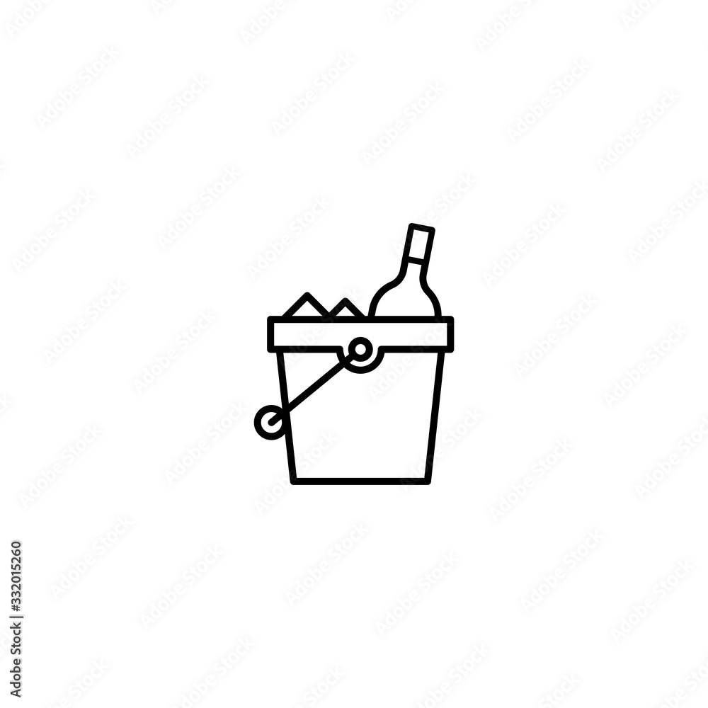 Ice bucket with wine icon. Wine bucket symbol. Alcohol sign. Trendy Flat style for graphic design, Web site, UI. EPS10. - Vector illustration Ice bucket with wine icon. Wine bucket symbol. Alcohol sign. Trendy Flat style for graphic design, Web site, UI. EPS10. - Vector illustration