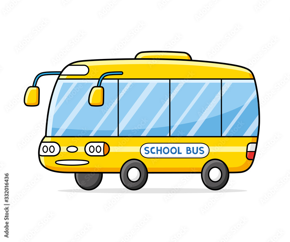 Yellow school bus isolated