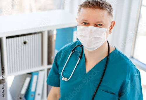 Doctor in protective mask