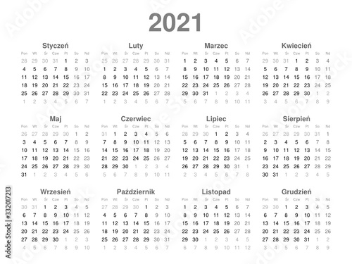 kalendarz 2021r