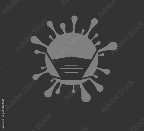 Coronavirus oder Covid-19 Icon mit Mundschutz