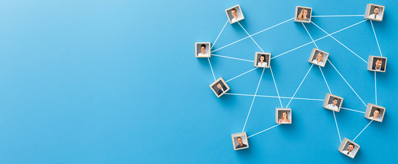 Teamwork, network and community concept.
