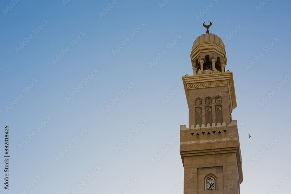 Minaret Mosque Dubai Islam Ramadan Muslims sky