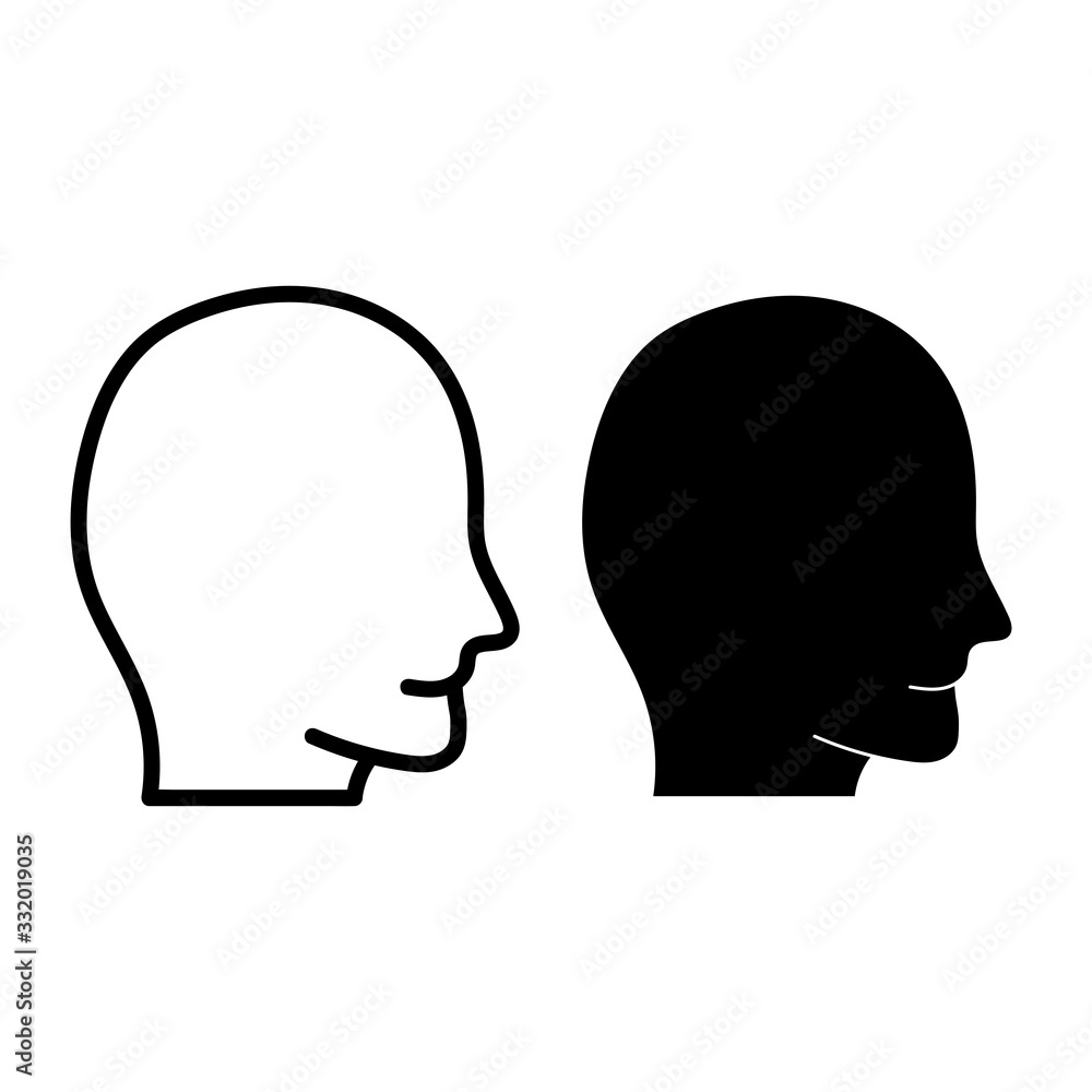 Silhouette of a man head isolated