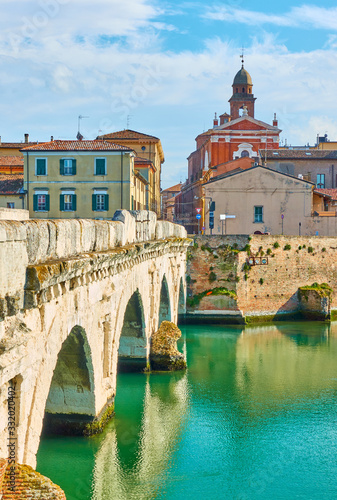 Wiew of Rimini with the Bridge of Tiberius