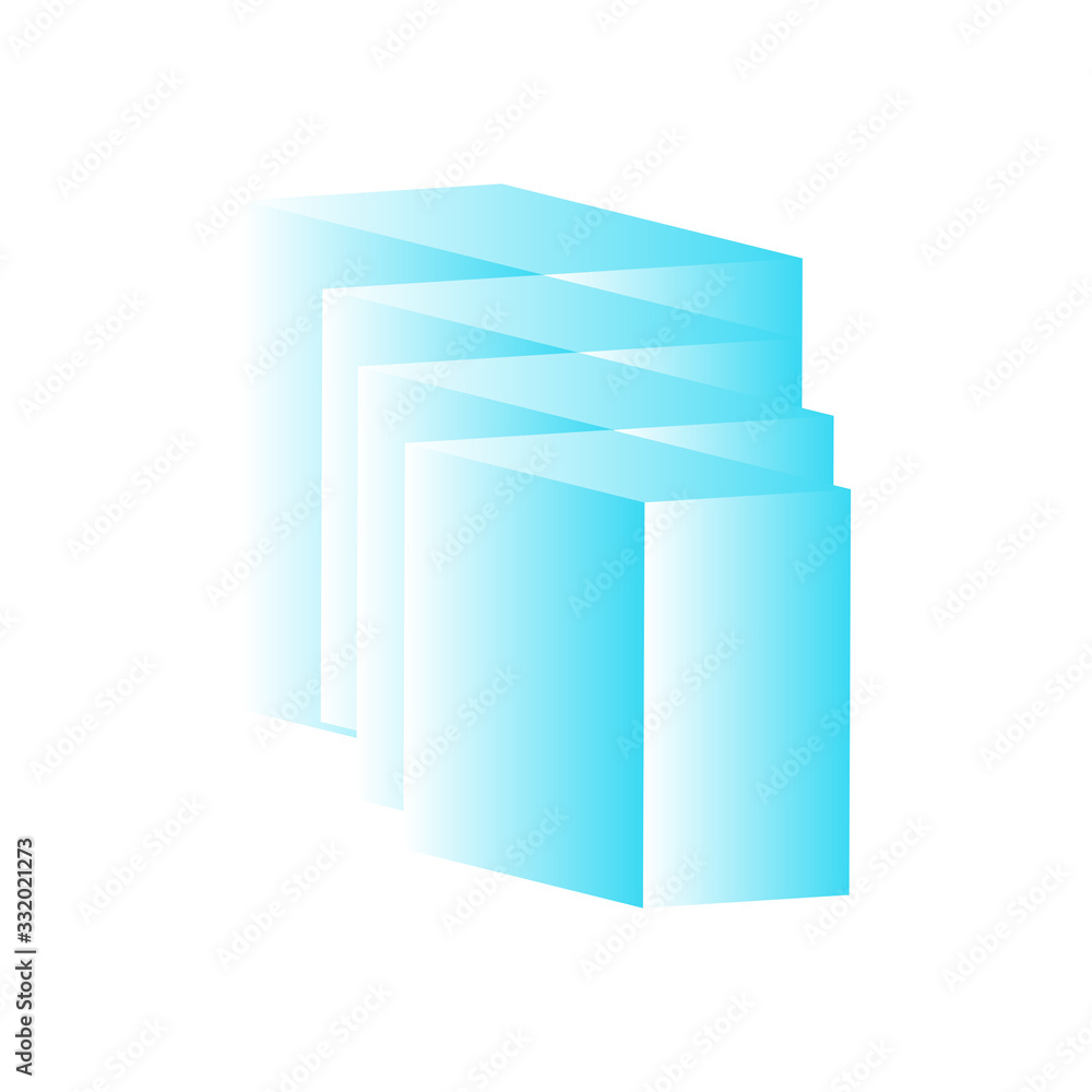 Vector illustration of 3d rectangle shapes Vector illustration of 3d rectangle shapes