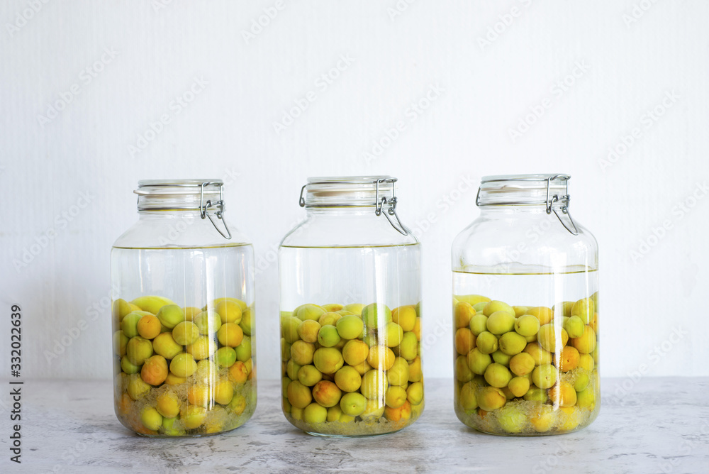 homemade traditional Japanese green plum wine UMESHU homemade traditional Japanese green plum wine UMESHU