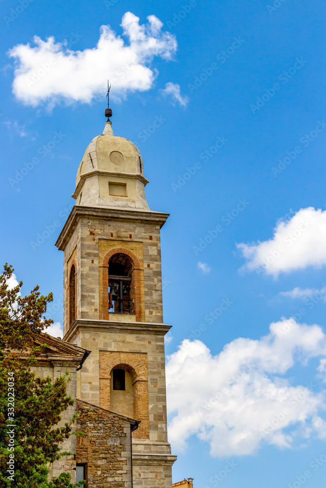 Church of San Filippo Neri bell tower in Cingoli, Marche Region, Province of Macerata, Italy