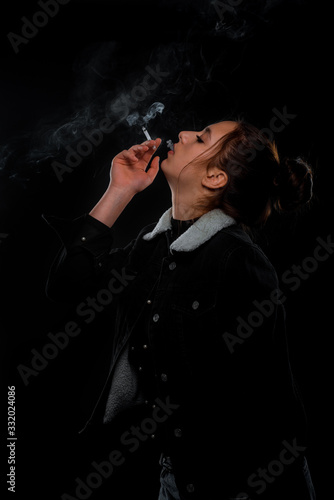 Wallpaper Mural Cool trendy woman posing in studio Torontodigital.ca