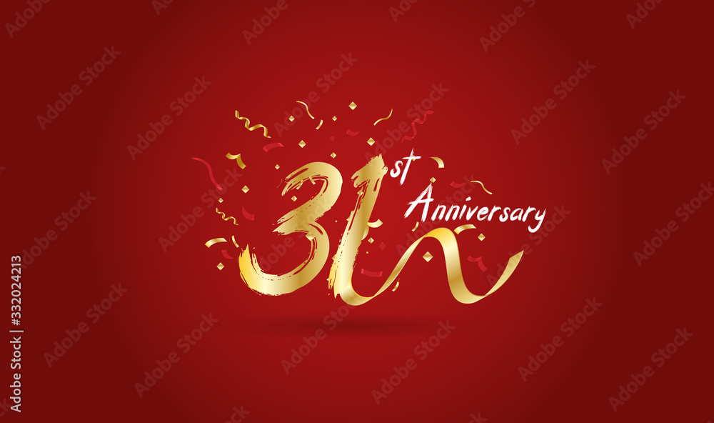 Anniversary celebration background. with the 31st number in gold and with the words golden anniversary celebration. Anniversary celebration background. with the 31st number in gold and with the words golden anniversary celebration.