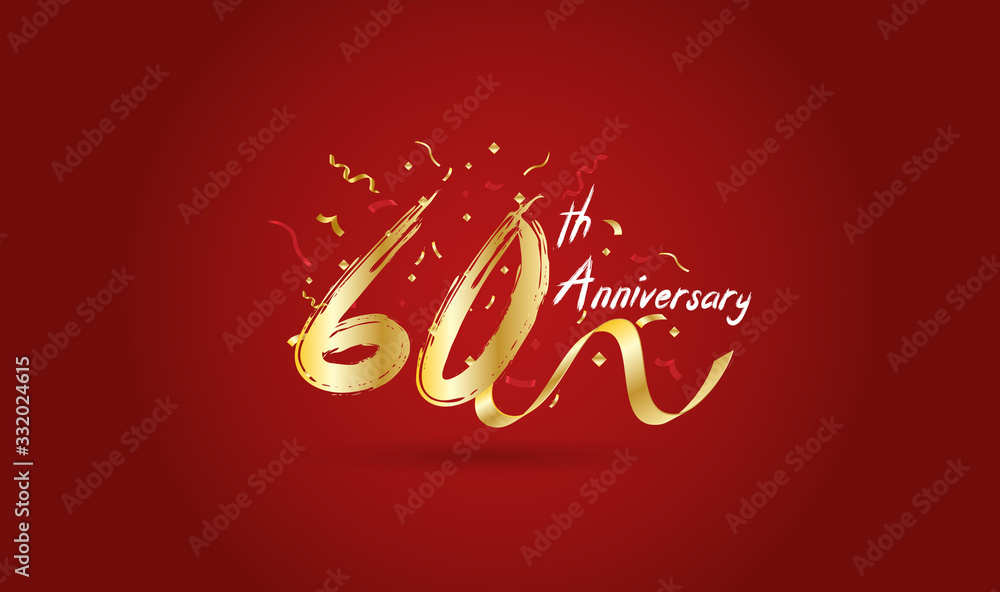 Anniversary celebration background. with the 60th number in gold and ...