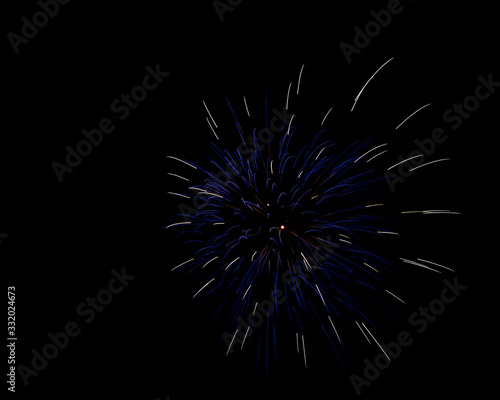 New Years or 4th of July Fireworks in a Night Sky