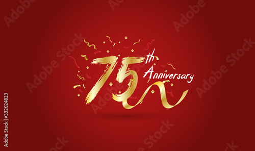 Anniversary celebration background. with the 75th number in gold and with the words golden anniversary celebration.