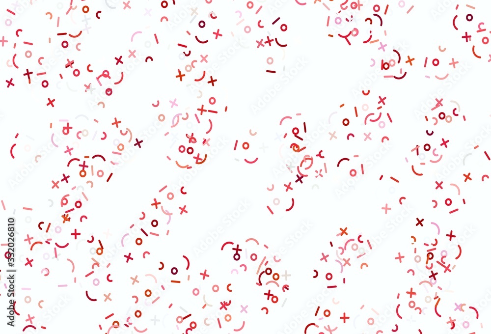 Obraz premium Light Red vector texture with mathematic symbols.