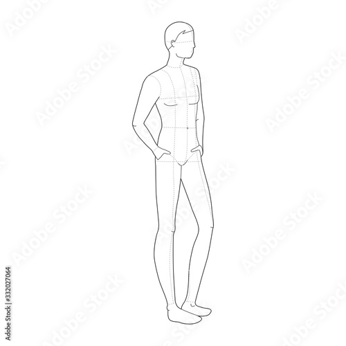 Fashion template of relaxing stand men. 