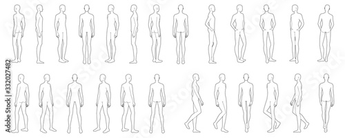Fashion template of 25 men. 