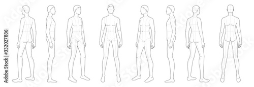 Fashion template of standing men. 