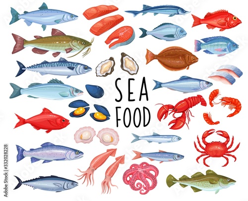 Seafood and fish icons