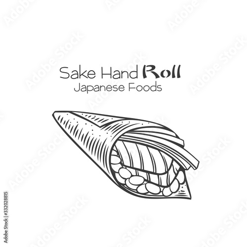 Sake hand roll outline