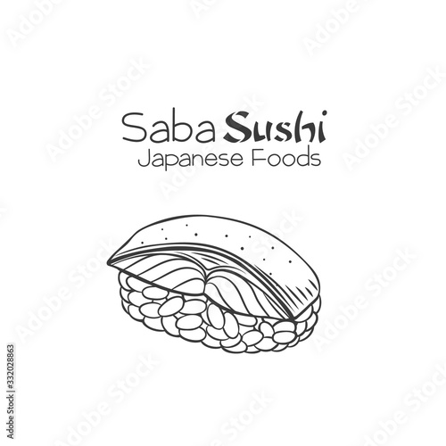 Saba sushi outline