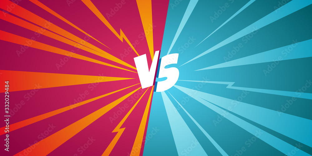 Fototapeta premium Comic fighting Versus letters background