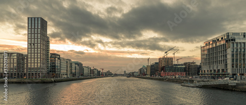 Canvas Print Beautiful scene daylight Dublin Ireland capital landscape city urban area old to
