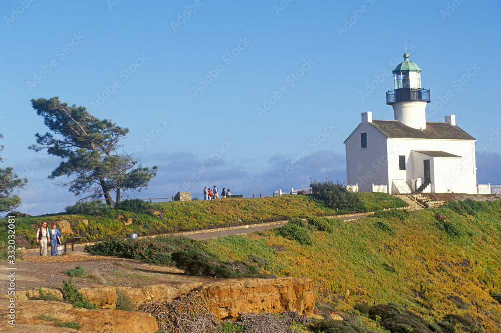 Old Point Loma Lighthouse at Cabrillo National Monument in San Diego, California