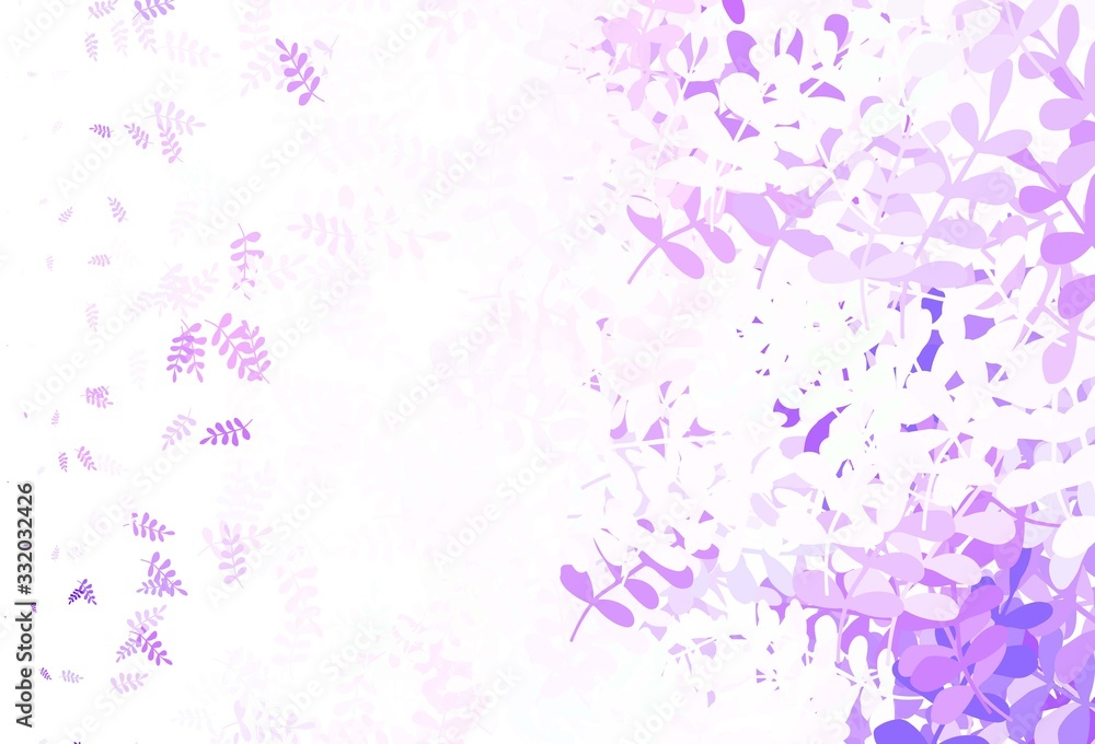 Light Purple vector elegant pattern with leaves.
