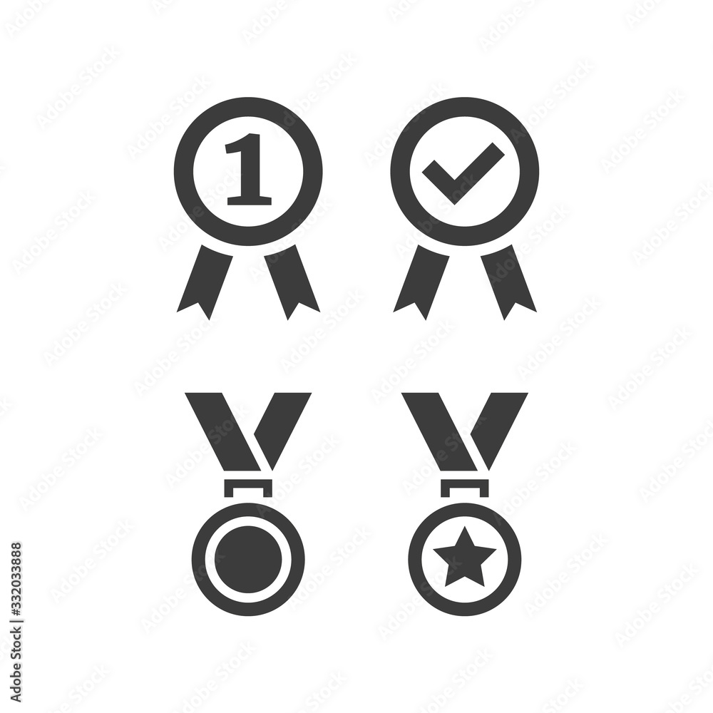 Set of medal icons on white background. Set of medal icons on white background.