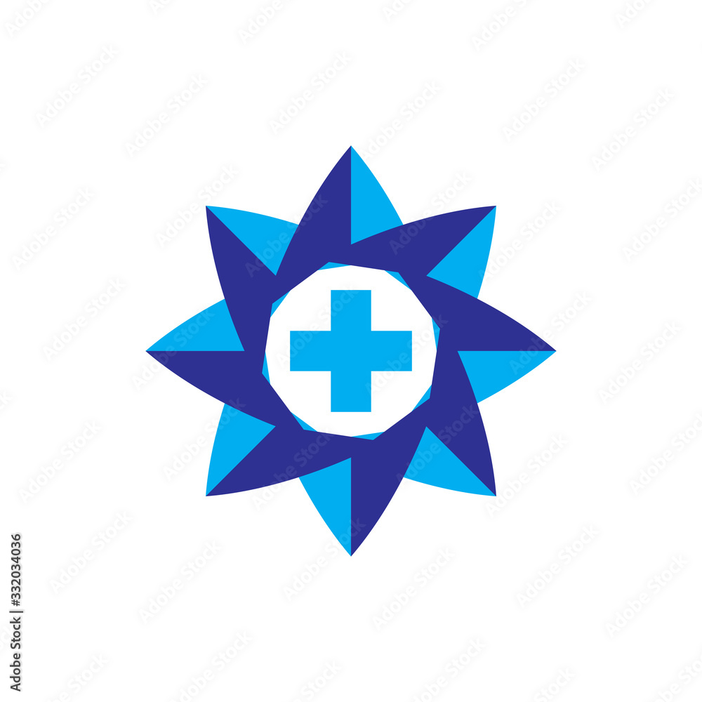 3D Star with Plus logo design vector 3D Star with Plus logo design vector