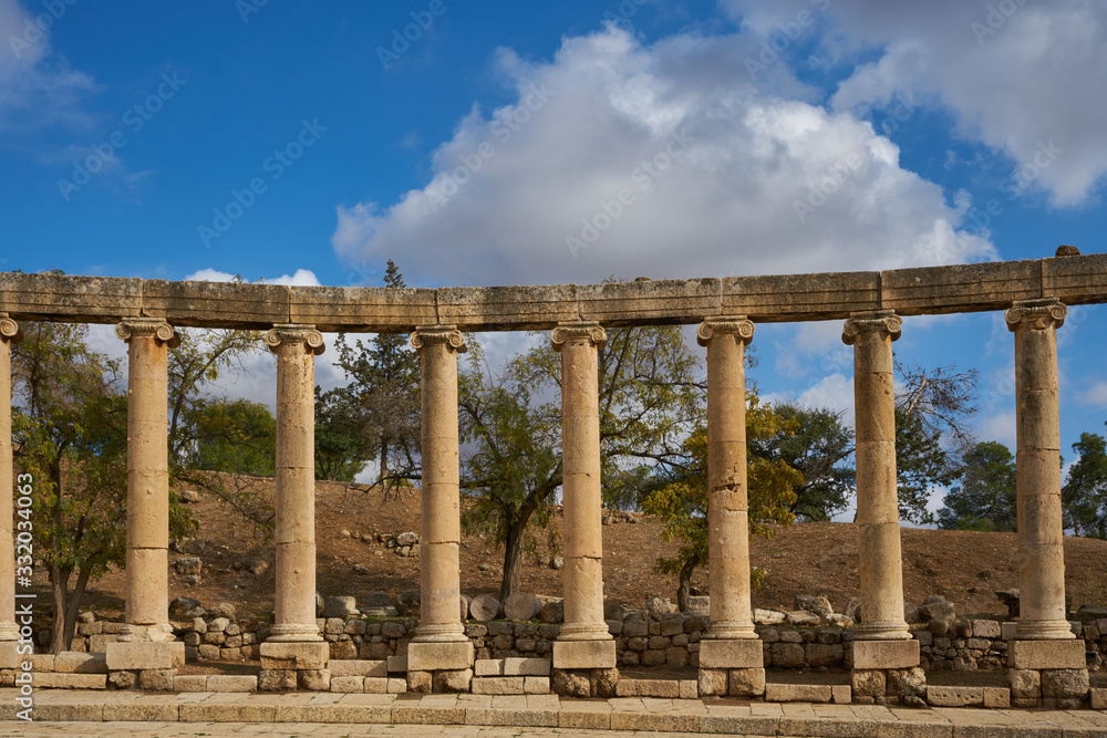 Fototapeta premium Roman ruins in Jerash, Jordan