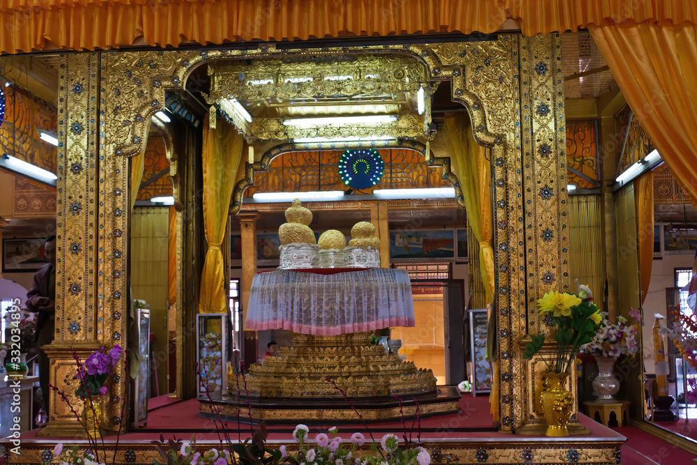 The shrine images of Buddha in the Hpaung Daw U Pagoda, Inle Lake, Myanmar