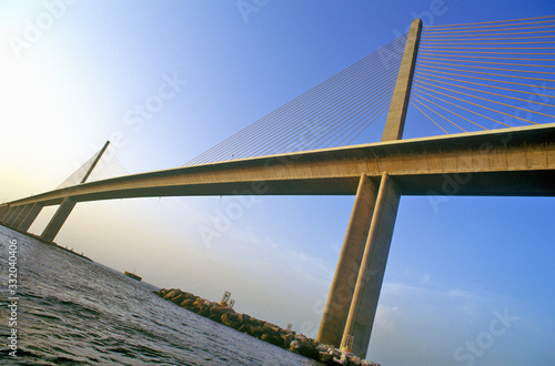 Tampa Sunshine Skyway Bridge, world's longest cable-stayed concrete bridge, Tampa Bay, Florida