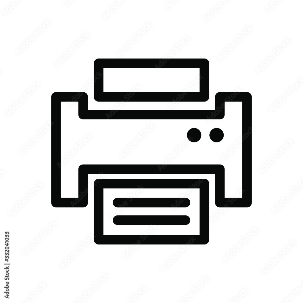 Printer vector icon , template illustration emblem isolated , fax design line glyph outline solid. business Printer vector icon , template illustration emblem isolated , fax design line glyph outline solid. business